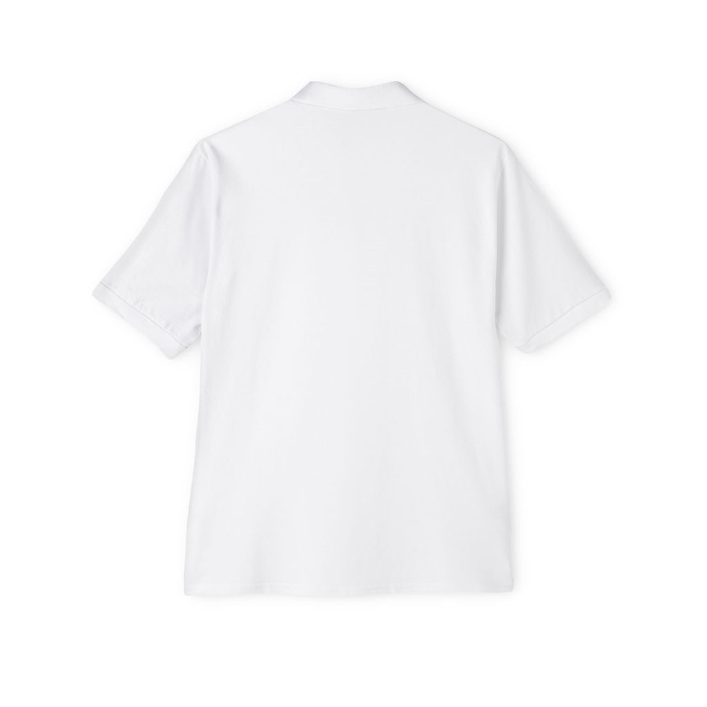 Blacktop Minimal Logo Polo — Men's White Piqué Golf Shirt
