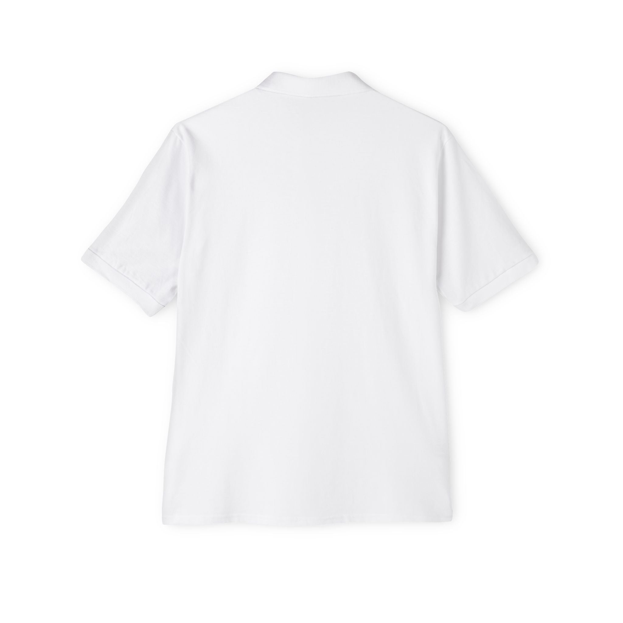 Blacktop Minimal Logo Polo — Men's White Piqué Golf Shirt